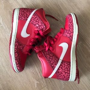 Nike Women's High Dunks - red cheetah print.Size 7
